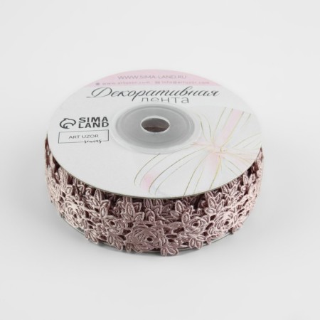 Figure tape "Roses", 25 mm, 9 ± 0.5 m, powder color-1