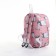 School backpack on lightning, external pocket, pink color