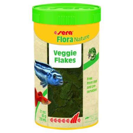 Sera Flora Nature food for fish, vegetable, in flakes, 250 ml, 60 g