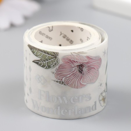 Adhesive tape paper "Flower aroma" width 4 cm winding 3 m 4x4 cm
