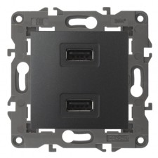 USB charger device, 230V/5V-2100MA, IP20, ELEGANCE ERA, Anthracite