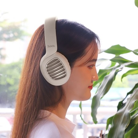 Hoco W23 headphones, wireless, full -size, 300 mAh, white-3