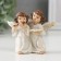 Polystone souvenir "Two angels in with a flute and book" 6.2x7.5x3.2 cm