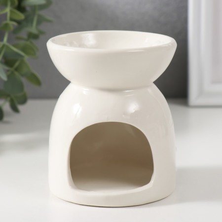 Aroma lamp ceramics "Dragonfly on the flower" white 7.2x7.2x8.3 cm-1