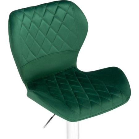 Barrier stool Porch metal/velor, chrome/green 46x49x88 cm-4