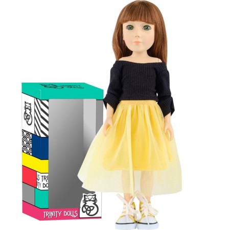 Aniko doll, Trinity Dolls, yellow skirt, black T -shirt