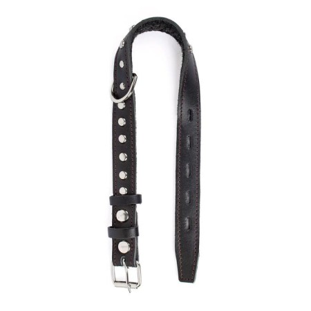 Leather collar with a lining decorated "Zononic", Osh 25-52 x 2.5 cm, mix of flowers-10