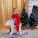 Combineson crumb I "Winter Party", height 80-86 cm, red