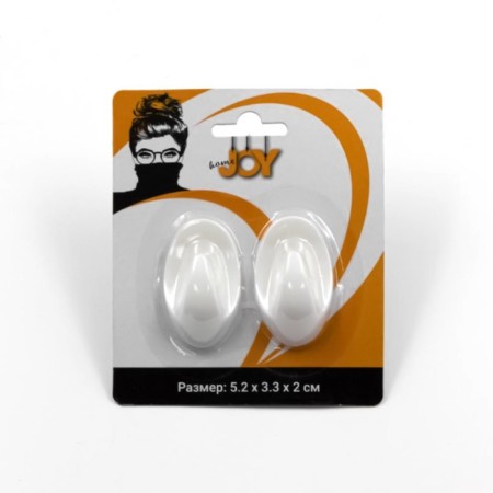 Self -adhesive hooks Joy Home, white plastic, 2 pcs