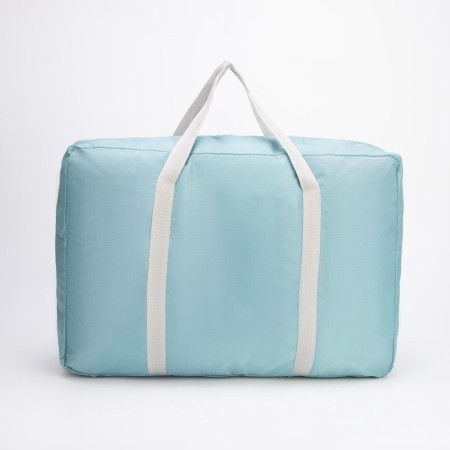 The bag is trail, folding in a cosmetic bag, a lightning department, a suitcase holder, external pocket, blue color-1