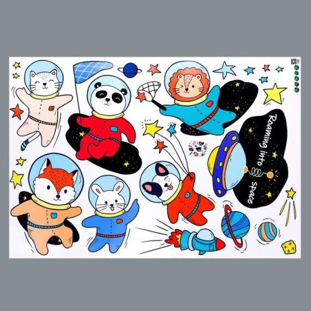 Sticking plastic interior color "animals in space" 60x90 cm-1