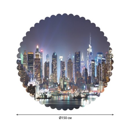 The tablecloth “City of modernity”, round, Saten, d = 150 cm-1