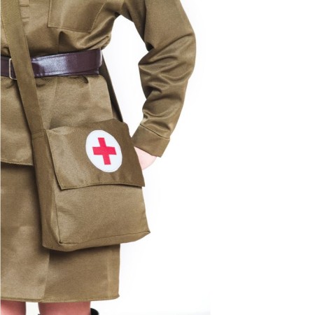 Military costume "orderly", cap, gymnast, belt, skirt, bag, p. 52-54-1