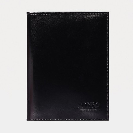 Cover for passport and auto documents, black glossy color