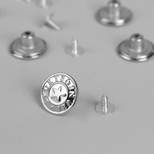 A set of denim buttons, 17 mm, 100 pcs, silver color