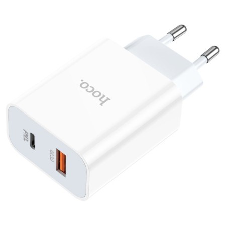 Network charger Hoco C97A, 1 USB, 1 Type-C, 20 W + 18 W, PD + Qc, white