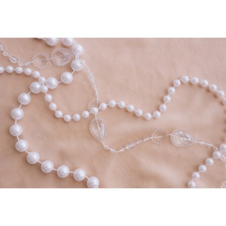 Pearls on threads, round, 6 mm, 9 ± 1 m, white color-2