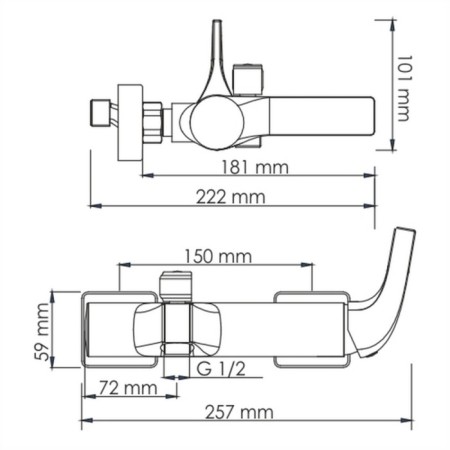 Wasserkraft sauer 7101 bath mixer, single -leaf, watering can, pour 181 mm, gold-6