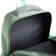 School backpack from textiles on lightning, 7 pockets, green color
