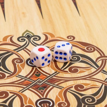 Wooden backgammon with checkers "Persian", board game, 40 x 40 cm-4