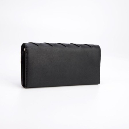 Women's wallet on magnets, black color-1