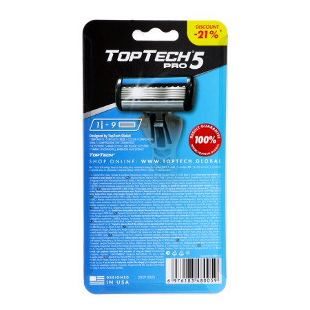 Men's razor Toptech Pro 5 + 9 replaceable cassettes-1