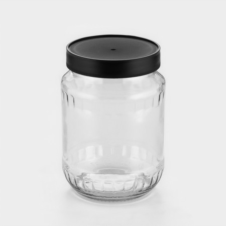 A set of glass cans with a black polymer lid, TO-82 mm, 720 ml, 4 pcs.-3