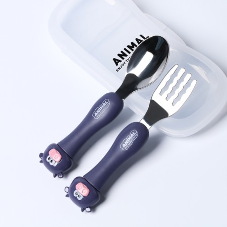 A set of children's cutlery in the Czeal case, fork, spoon-3
