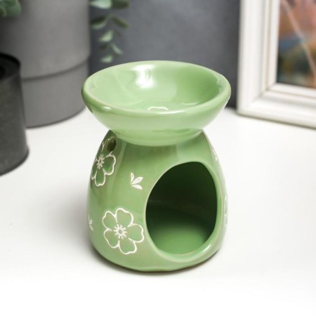 Aroma lamp ceramics "delicate flowers" mix 11x9x9 cm-2