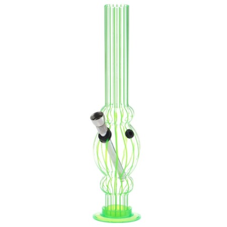 Bong, H-26 cm, "oval ring", acrylic, green