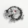 Brooch "Dragon" fire-breathing, red-gray color in black silver