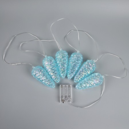 Garland “thread-grozd” 230 cm, transparent thread, “bumps”, 30 LED, 4.5 V, AAX3 batteries (not in the kit), glow warm white-4