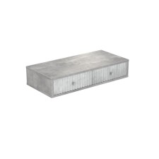 Тумба подвесная  "Репит", с 2 ящиками, 750х350х150, Бетонный Камень, Мелисандра Стоун, Хром 1051360