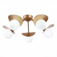Ceiling EVOLUCE lamp. Sle220502-05. Bolzano. 5x5 watts, G9, 4000k, 54x54x21 cm, golden color