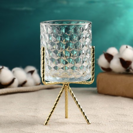 Glass pots on a stand, 11x8cm