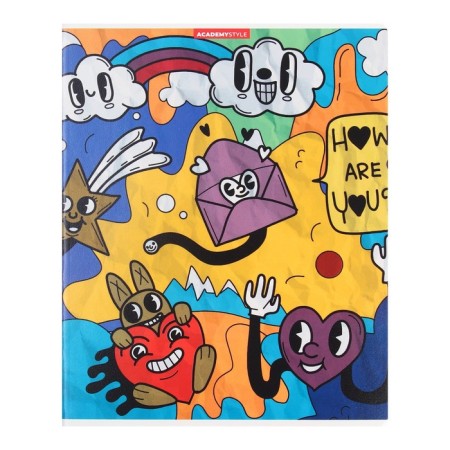 Notebook of 48 sheets in the "Absurd" cage, cover coated cardboard, twin uh varnish, mix-4