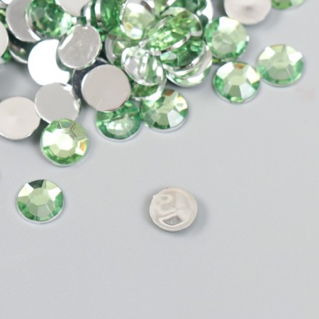 Decor for creativity plastic "Rhinestones. Light green" set 300 pcs d = 0.8 cm-2