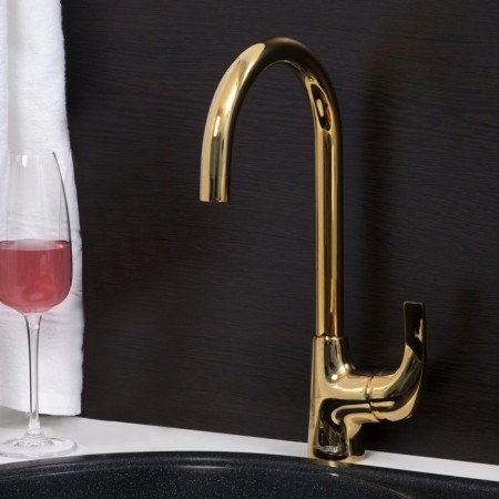 Kitchen mixer Wasserkraft Sauer 7107, single -leaf, pour length 173 mm, gold