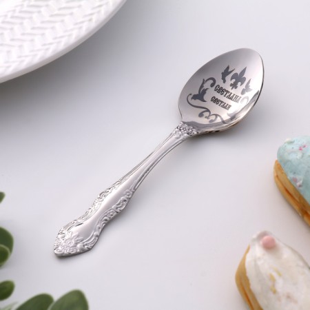 A spoon is registered, tea, with an engraving "Svetlana", h = 14-1