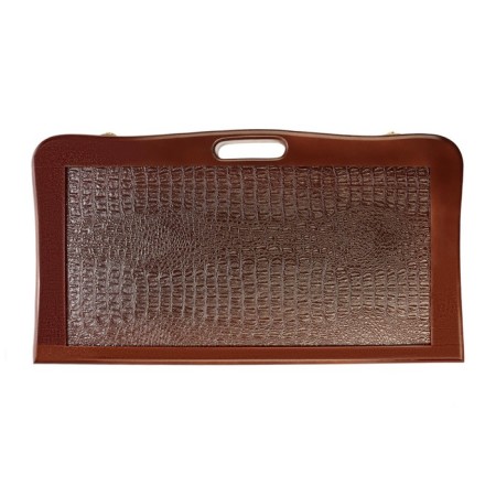 Backgammon wooden skin with a handle large 65 x 65 cm, brown, board game