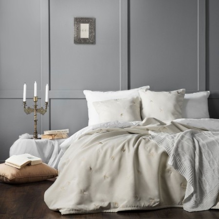 Set "Prime": a bedspread 160 x 220 cm, pillowcase 40 x 40 cm - 2 pcs, color cream-1