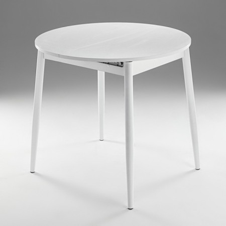 The sliding round round "Orion Mini", 800/1110x800x750, the legs are white/white