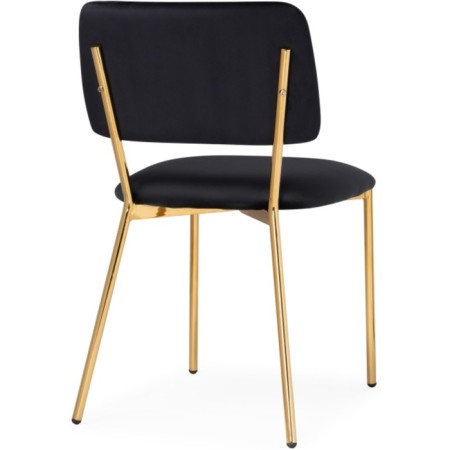 Armond Metal/velor stool, gold/black 45x53x80 cm-3