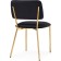 Armond Metal/velor stool, gold/black 45x53x80 cm
