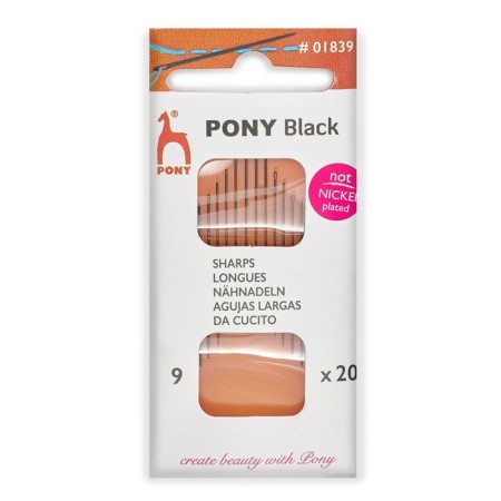 Manual needles Black Sharps, No. 9, Black, 20 pcs-2