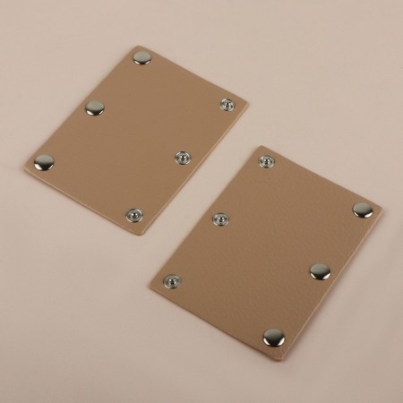 Linings on a handle for a bag, on buttons, 13 × 9 cm, 2 pcs, beige color-1