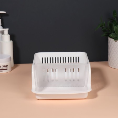 Organizer for storing cosmetic supplies "Prestige", 2 sections, 23 × 16.1 cm, white color-9