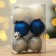 Christmas balls New Year, for the New Year, plastic, d = 3 cm, 6 pcs., Blue, silver, white color
