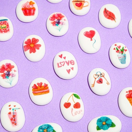 Sugar medallions "Love", 63 pcs