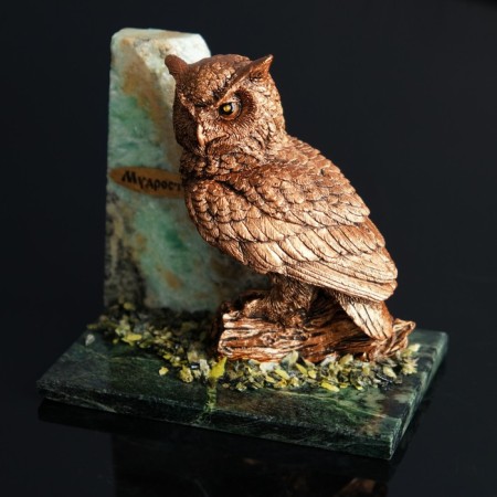 Souvenir "Eagle owl", 10x15x10 cm, coil, gypsum-4